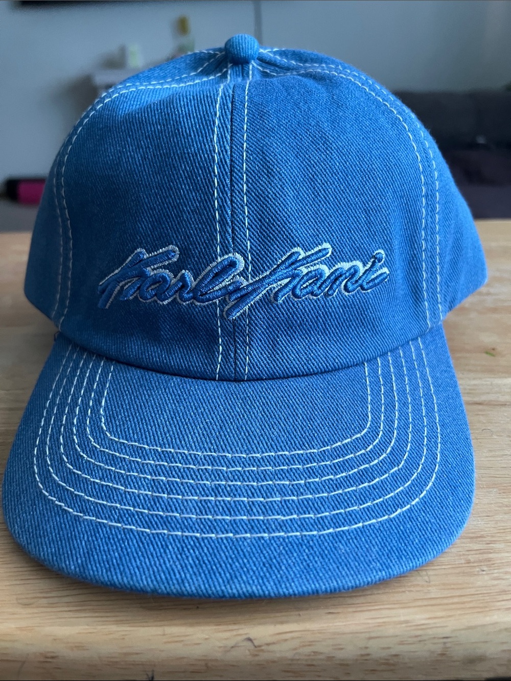 Karl Kani Denim Blue Script Baseball Cap